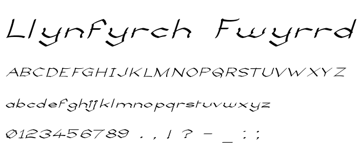 Llynfyrch Fwyrrdynn font